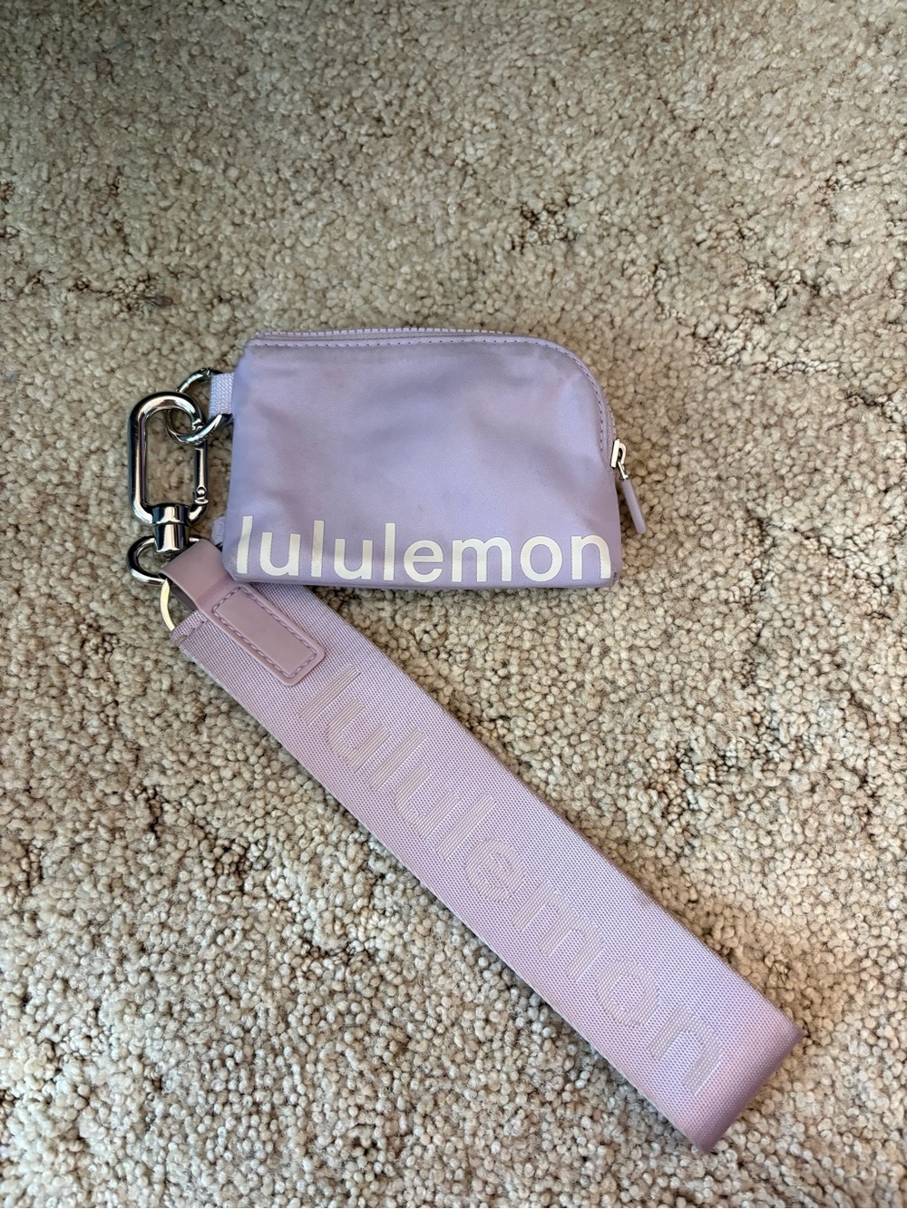 lululemon Lavender Zip Key Pouch with Wide Strap